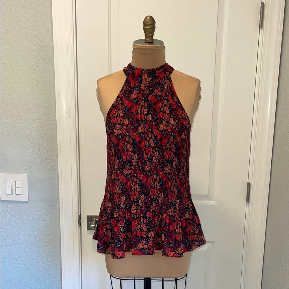 PLEIONE Floral Halter Neck Top Size L